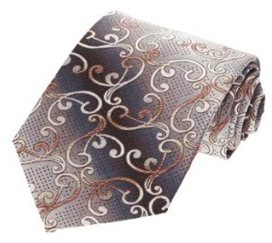 Brown and Beige Floral Necktie